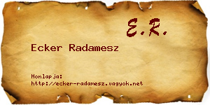 Ecker Radamesz névjegykártya